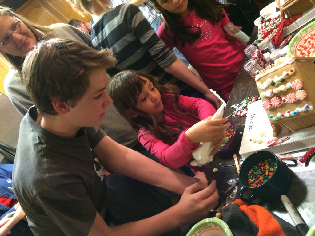 Making gingerbread houses...making friends...making community.